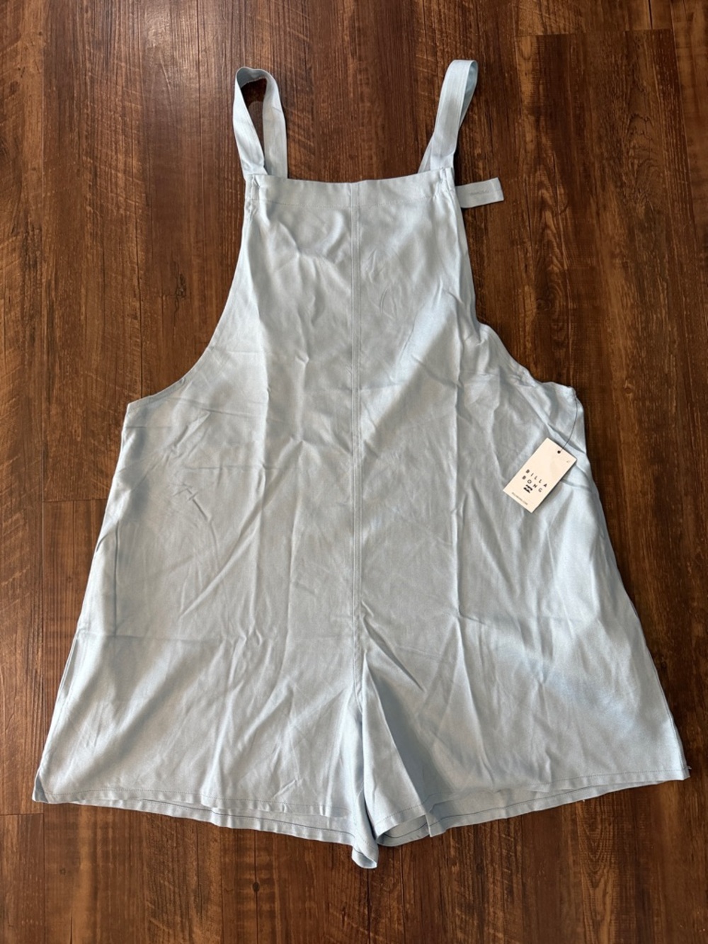 Billabong Light Blue Short Overalls/Romper - New with tags. Size Large.